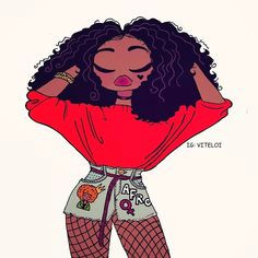 black girl art black women art black girl cartoon black art art