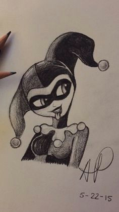 harley quinn pencil drawing