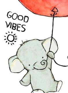 good vibes d uploaded by amy on we heart it cute elephant drawingelephant