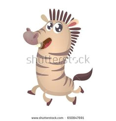 cute cartoon zebra character icon wild animal collection baby education isolated on white background flat design vector illustration of zebra running