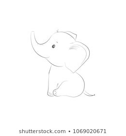 cute vector illustration with elephant baby for baby wear and invitation card
