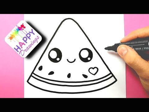 Cute Easy Drawings Youtube How to Draw Draw A Cute Watermelon Easy Happy Drawings Youtube