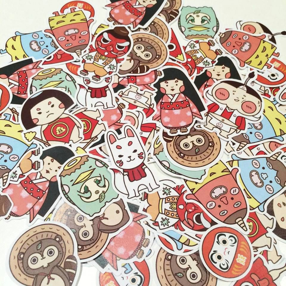 japanese yokai sticker cute crafts gift guide japanese yokai journal tools
