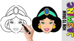 how to draw jasmine disney princess a cute easy drawings tutorial for be