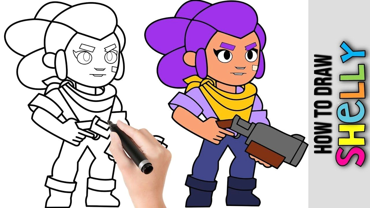 how to draw shelly from brawl stars a cute easy drawings tutorial for be