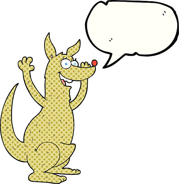 comic book speech bubble cartoon kangaroo vector art illustration