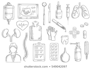 medical icons vector isolated medicine items of blood counter thermometer surgeon and dentist