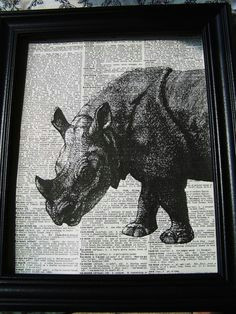 rhino printed on words animal drawings animals beautiful painting drawing rhinoceros