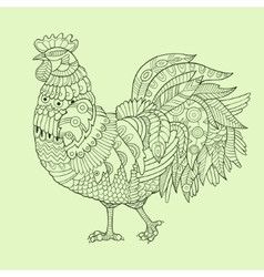rooster color drawing vector