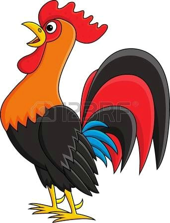 vector image of an cock on white background cute animals cartoon rooster drawings