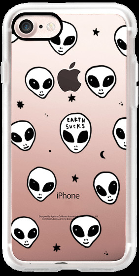 funny alien iphone7 case cute white ufo space alien drawing pattern casetify iphone 7 classic grip case cute white ufo space alien drawing pattern by