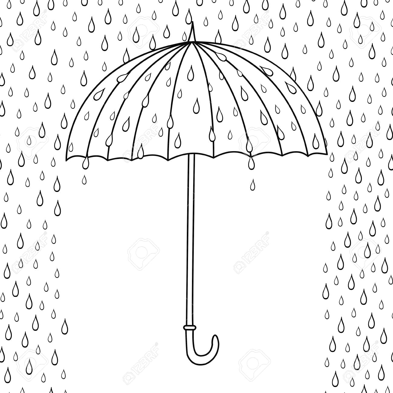 outline cute cartoon umbrella isolated on white background rainy weather stock vector 85402423