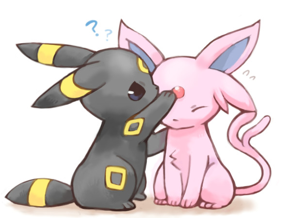 umbreon and espeon again but this time in cute chibi form 3