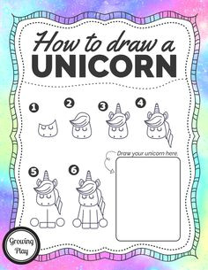 how to draw a unicorn free printable drawing for kidsdrawing