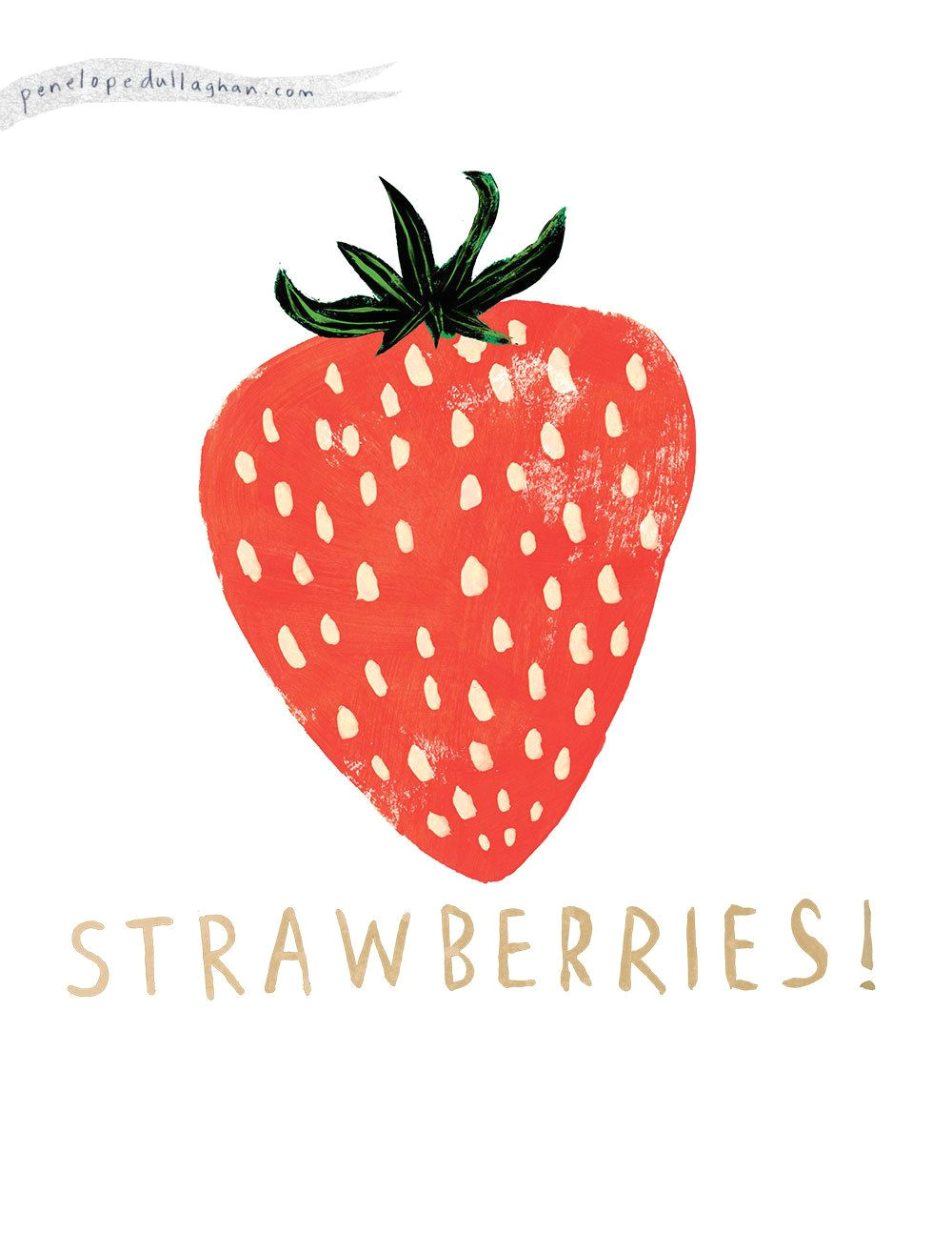 strawberries design illustration simple food drawing design type lettering texture