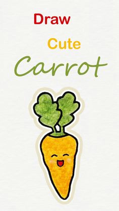 how to draw a cute carrot step by step art for kids