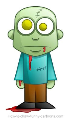 why not work on a cute zombie drawing and learn how to draw this very popular cartoon character in movie culture
