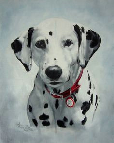 dalmatian dog black spotted by anne zoutsos by artist anne zoutsos on dailypainters com
