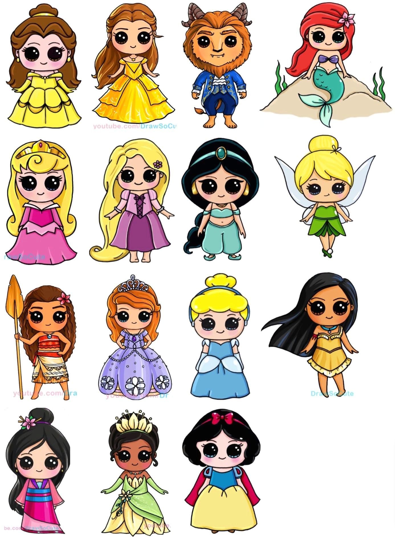 disney kawaii drawings fun drawings cartoon drawings disney princess art disney princess