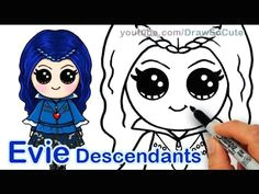 how to draw evie from disney descendants cute step by step