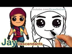 how to draw jay from disney descendants cute step by step