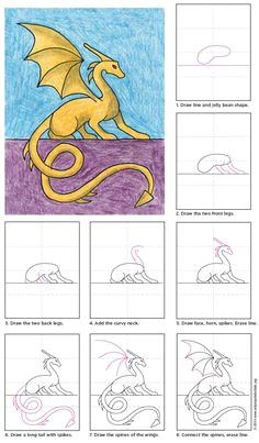 Directed Drawing Dragons 220 Best Directed Drawing A A Images Step by Step Drawing Learn