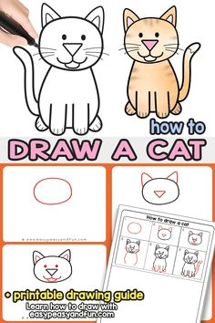 how to draw a cat step by step cat drawing instructions cute cartoon cat