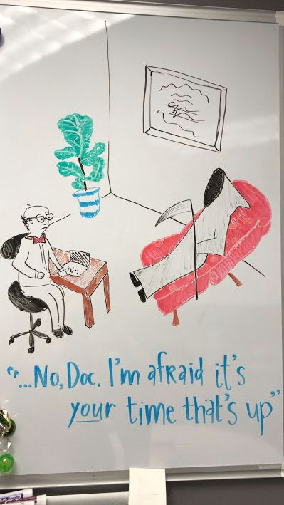 therapist cartoon dry erase marker art