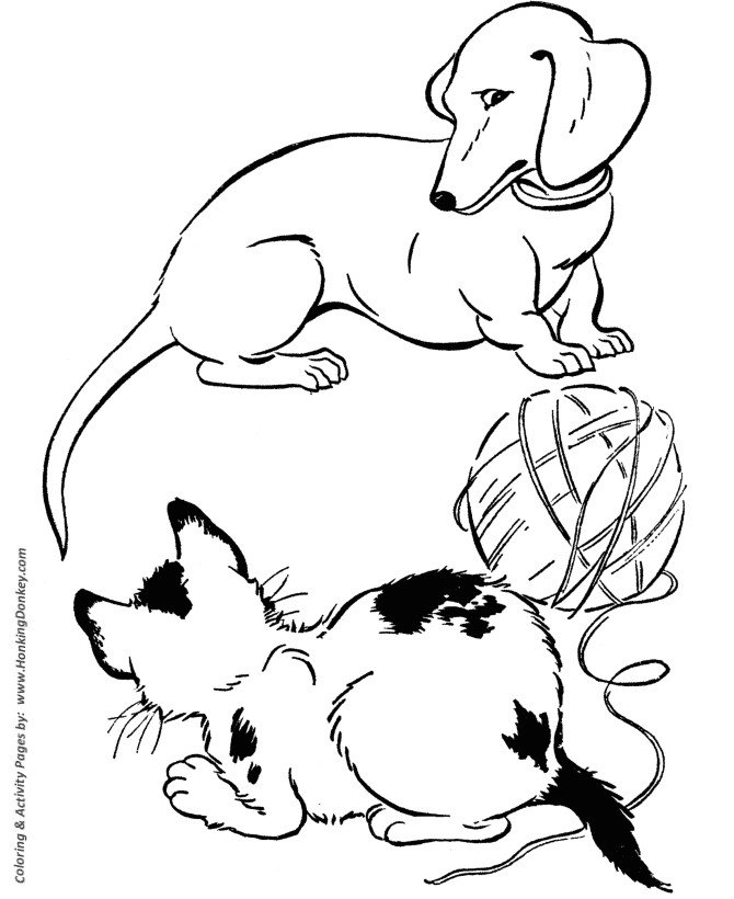 dachshund dog coloring page
