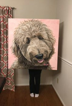custom dog painting custom dog portrait large and extra large sizes by hippiehoundusa on etsy