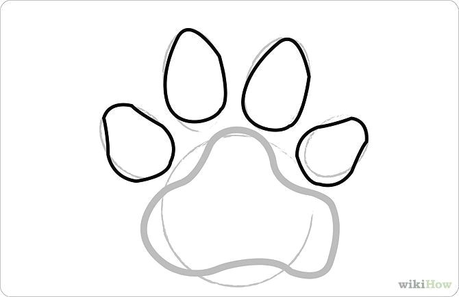 how to draw dog paw prints 8 steps with pictures