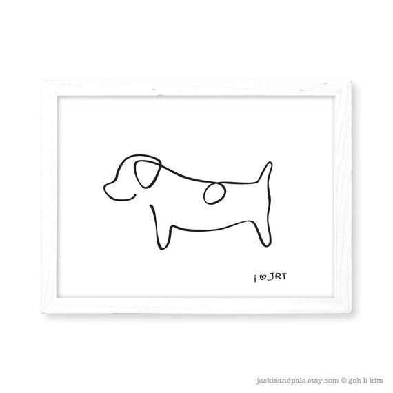 jrt print abstract jack russell terrier line by jackieandpals