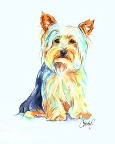yorkie dog portrait by christy freeman stark