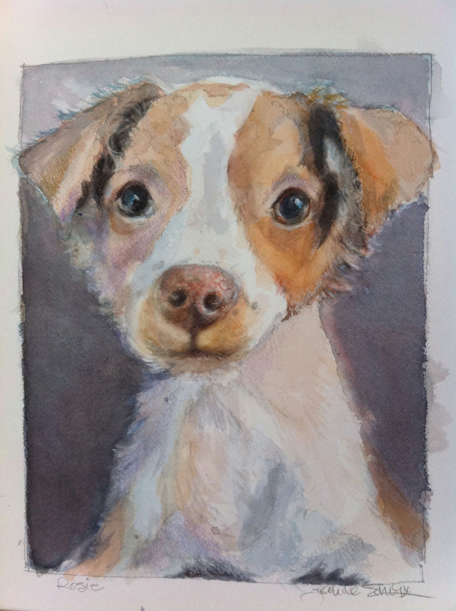 water colors a watercolor drawing a sweet friend joneile emery watercolor joneilesart com dog portraits