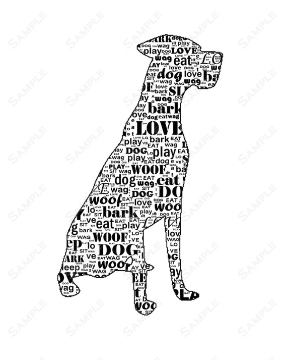 personalized great dane dog great dane silhouette word art 8 x 10 print great dane dog pet gifts