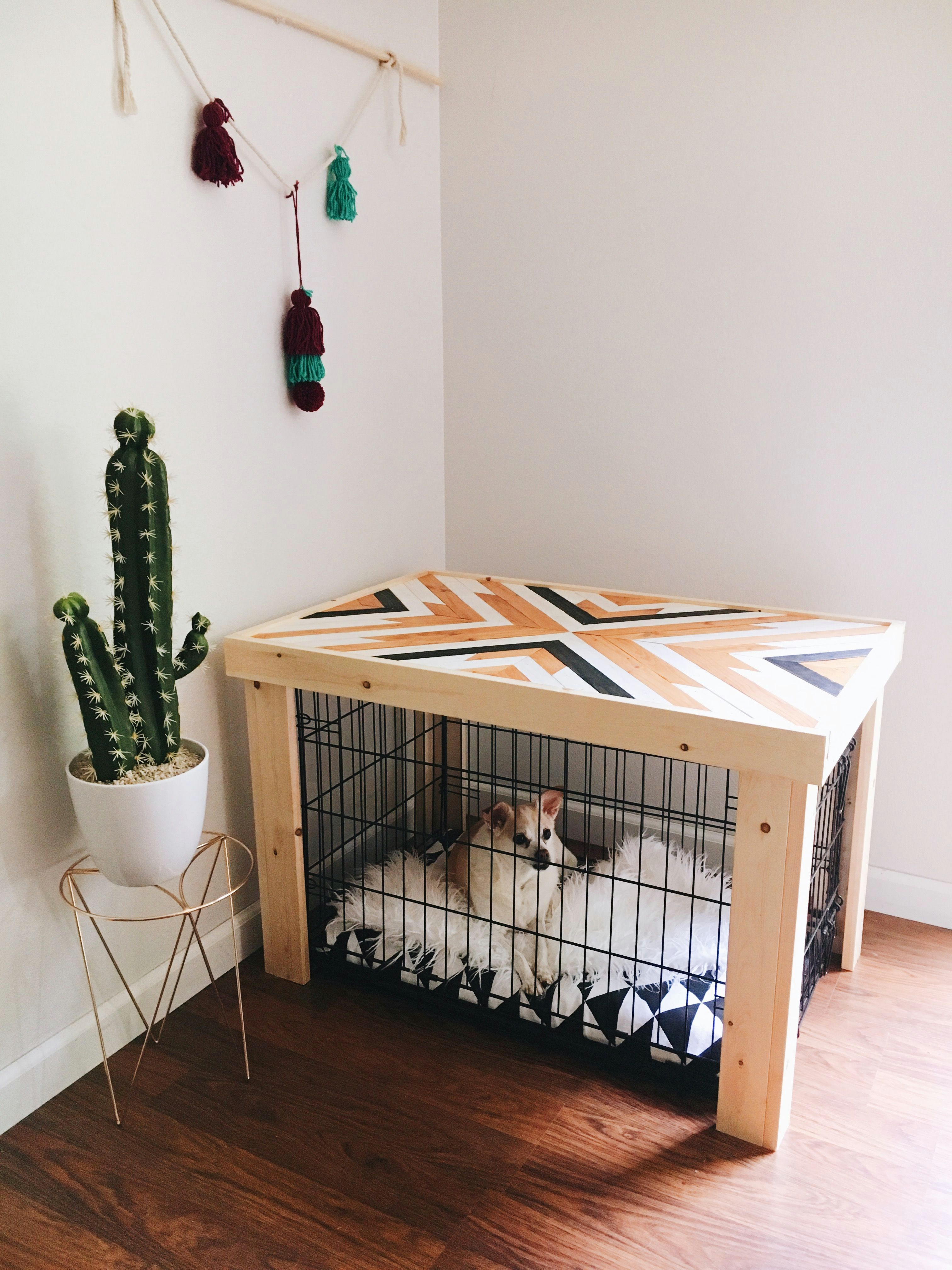 transform your basic wire dog kennel into a work of art with a crate