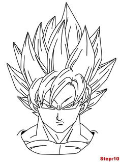 drawing goku super saiyan from dragonball z tutorial step 10 goku drawing goku super