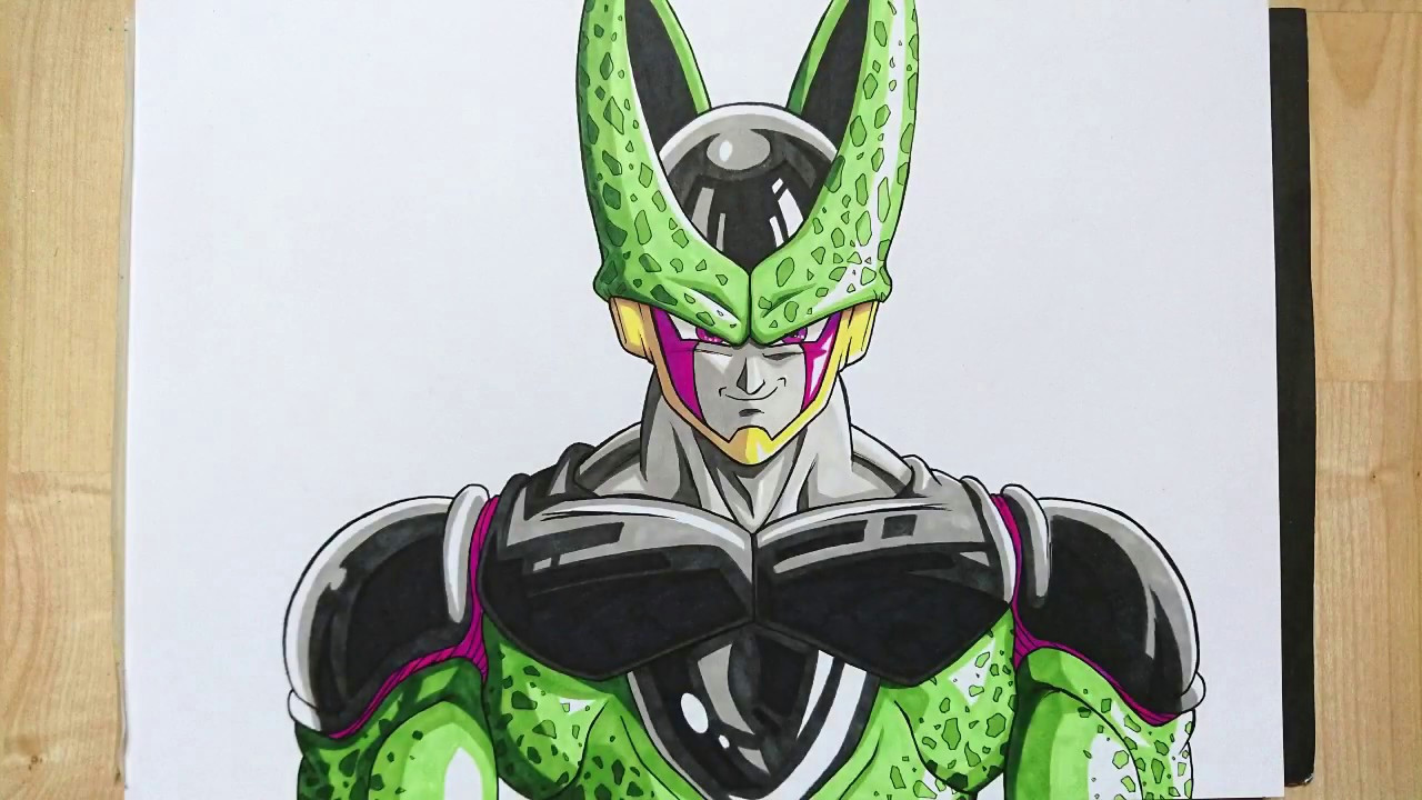 how to draw cell in under 10 minutes dragonball z
