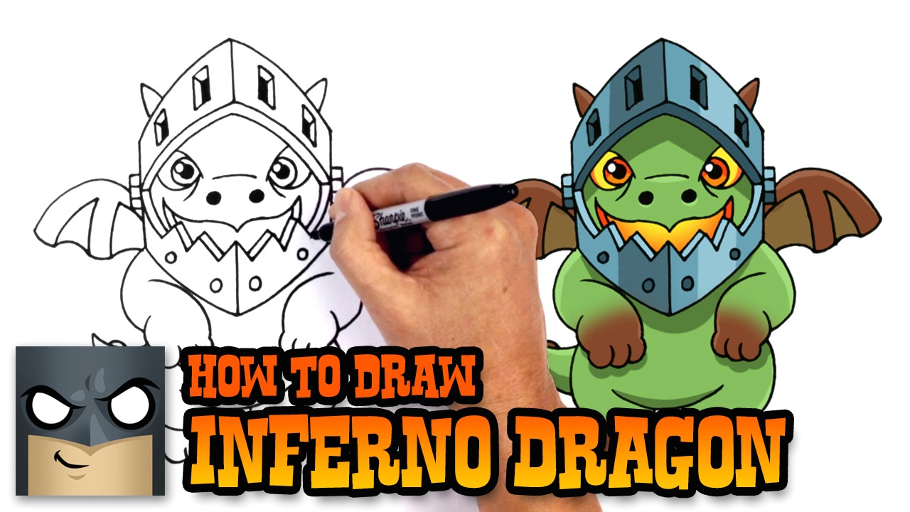 how to draw inferno dragon clash royale