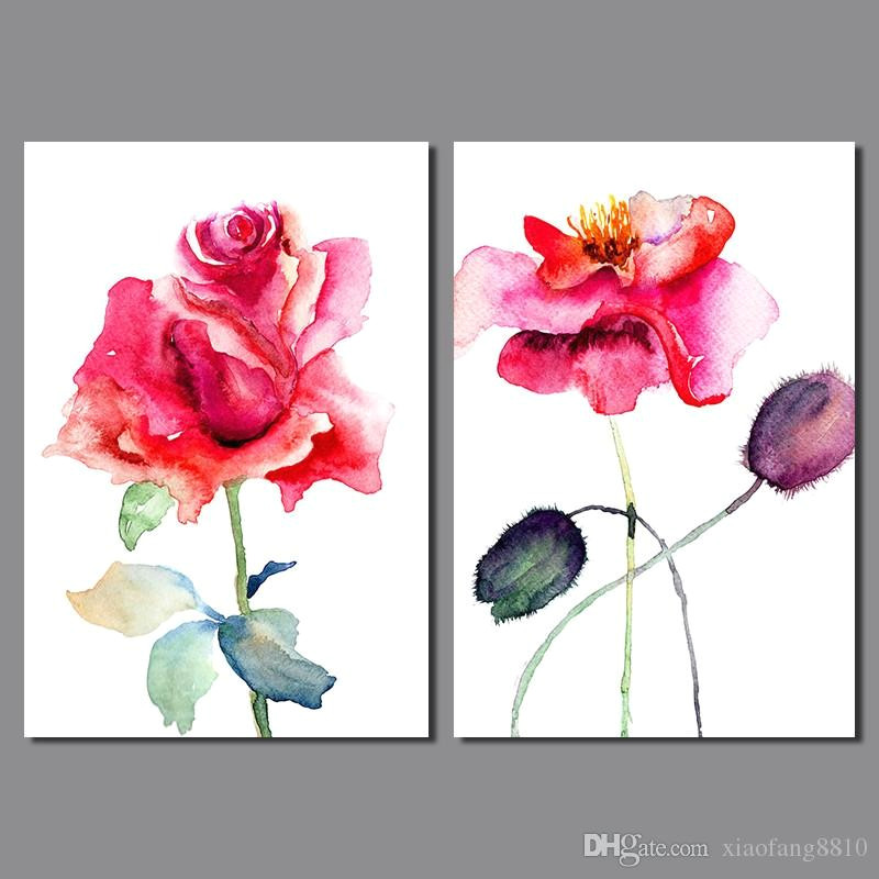 ful drawing flower living room decoration chinese red rose canvas painting on wall art pictures home decor unframed from xiaofang8810 12 28 dhgate com