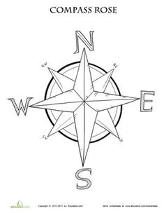 compass rose coloring page