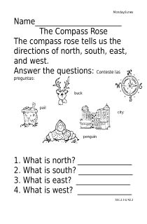 compass rose easy compass rose worksheet activities more