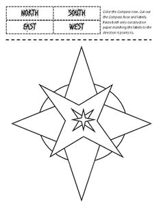 compass rose cut and paste labeling printable