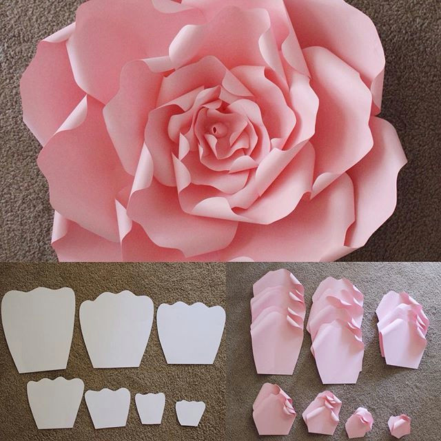 here are the templates that are used to make a beautiful large rose paperflowers paperflower largerose backdrop decor diy flowerwall