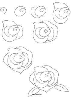 if you want to draw a simple tulip rose on piece of paper just start with the green dot petals right or to the left to know more details about how to draw