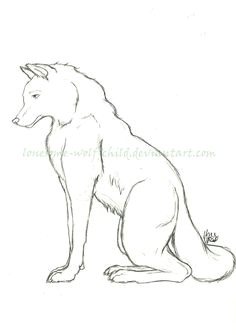 wolf sitting wolf children drop cap pencil drawings graphite clip art