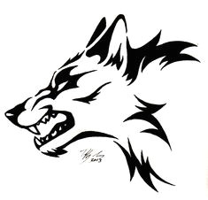 snarling wolf head tattoo