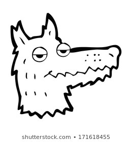 cartoon wolf head