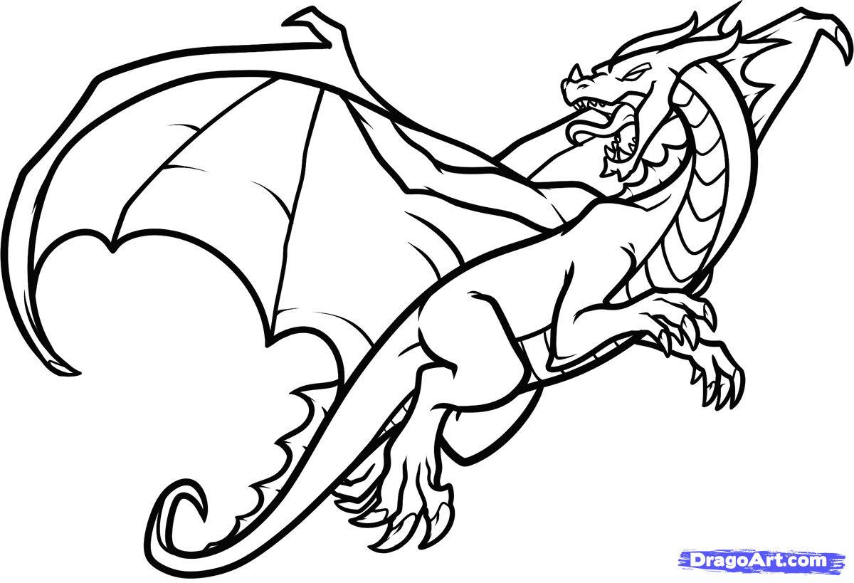 Draw Easy Drawings Of Dragons Sketches Of Dragons How to Draw A Flying Dragon Dragon In Flight
