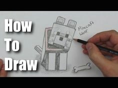 how to draw a wolf from minecraft